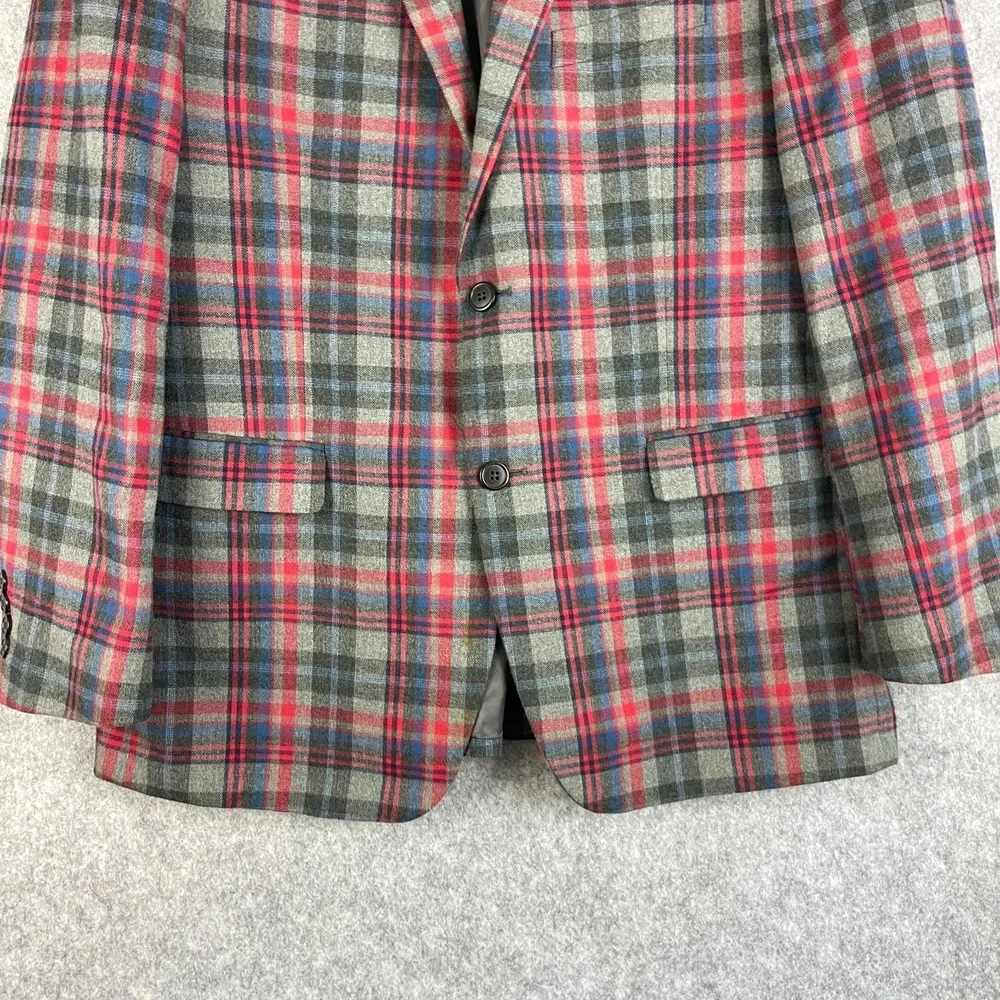 Madison Blazer Sport Coat Mens 42R Plaid Modern Fit 2 Button Preppy Academia
